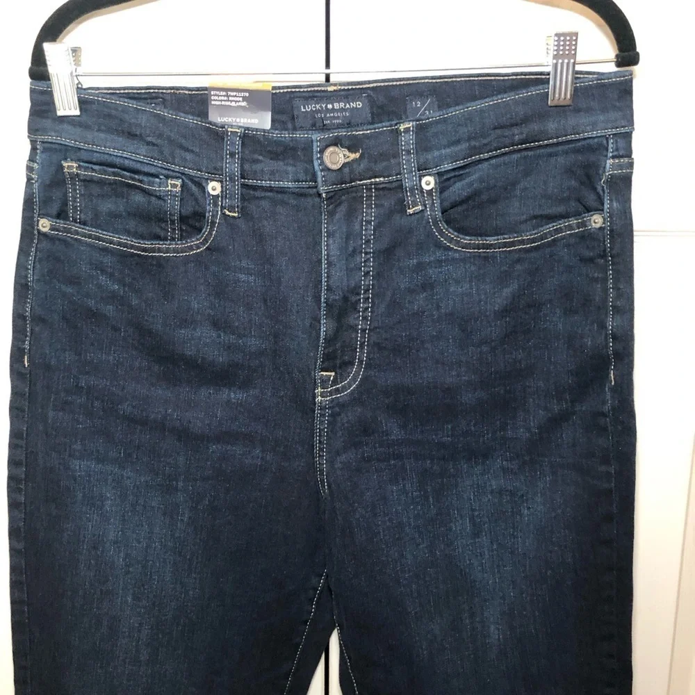 NWT Lucky Brand Dark Wash High Rise Flare Pants Size 12